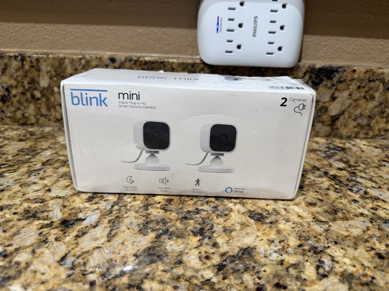 Blink Mini Indoor Plug-In HD Smart Security Camera – Pack of 2 BRAND NEW Sealed