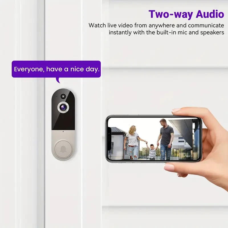 Wireless 1080P Video Doorbell with Motion Sensor, 2-Way Talk, Night Vision Cloud gallery