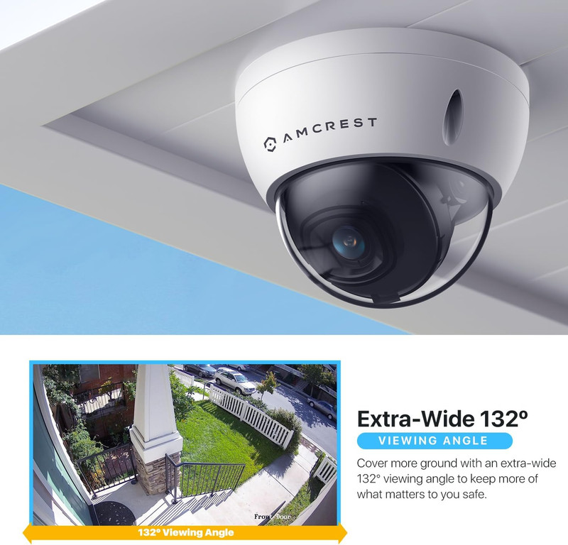 5MP POE Camera, Outdoor Vandal Dome Security POE IP Camera, 5-Megapixel, 98Ft Ni gallery