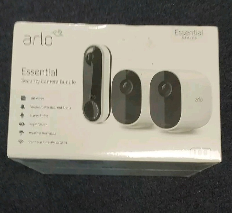 Arlo Essential Security Camera Bundle – 2 Cameras & Doorbell – 1080p – Brand New