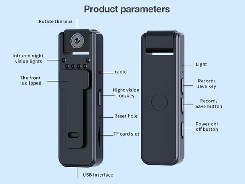 1080P Mini Body Camera Video Recorder, Small Pocket Body Born Cam Wearable Camco gallery