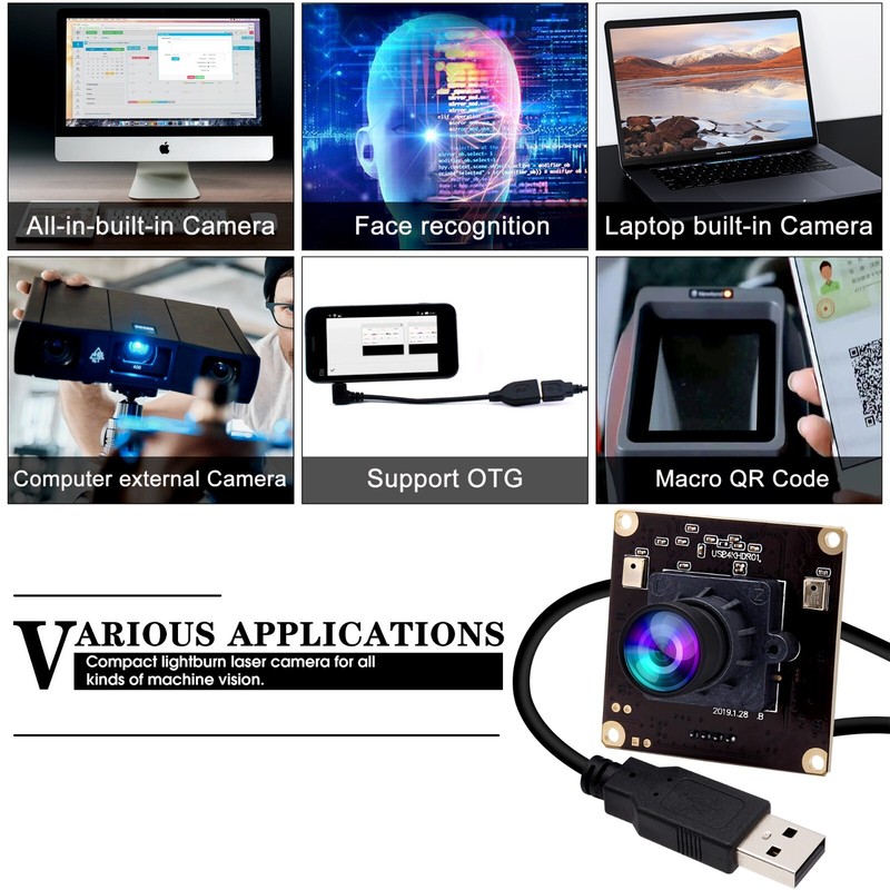 ELP 4K High Speed 3840x2160 MJPEG 30fps USB Camera Module w/ No Distortion Lens gallery