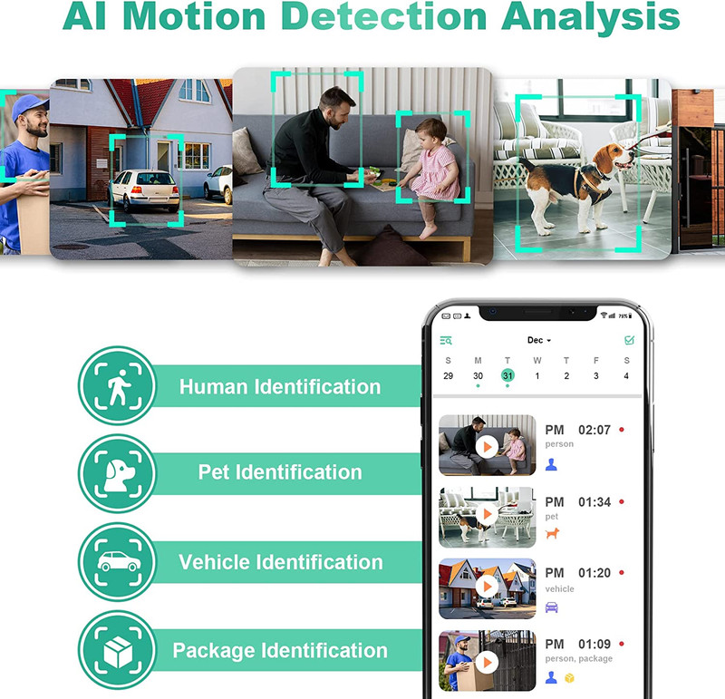 Security Cameras Wireless Outdoor, 2K Battery Powered AI Motion Detection Spotli gallery