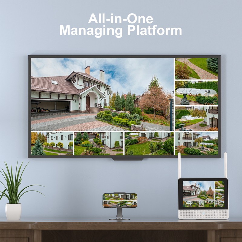 ANRAN Home Wireless Security Camera System Outdoor WiFi 2TB HDD 8CH 5MP NVR Kit gallery