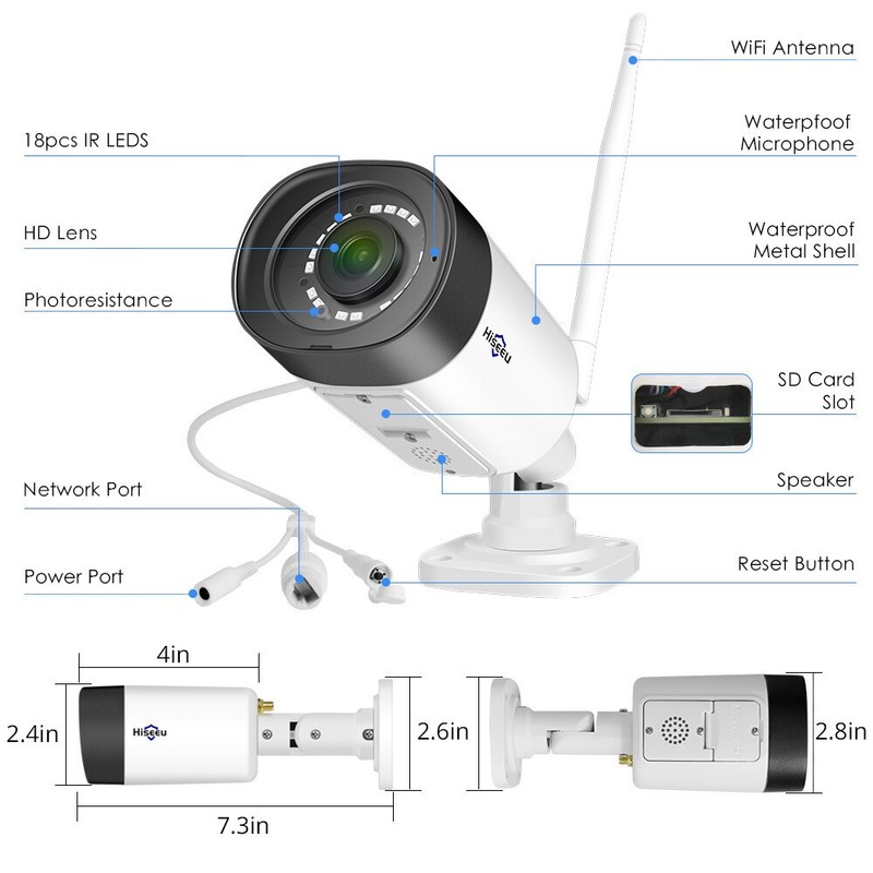 Hiseeu 5MP WIFI IP Wireless Security Camera Outdoor CCTV 5MP Smart Home Camera gallery