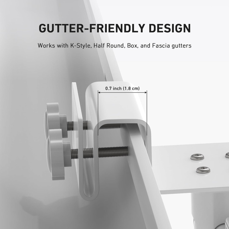 Gutter Mount for Ring, Blink, Eufy, and Arlo Outdoor Security Cameras, No-Drill gallery