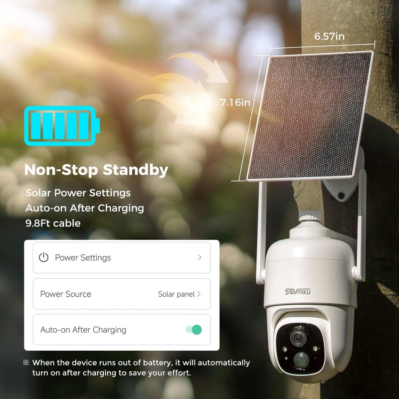 Vicohome 2CQ1 AI 2K Solar Security Camera Wireless Outdoor, Battery Powered,T... gallery