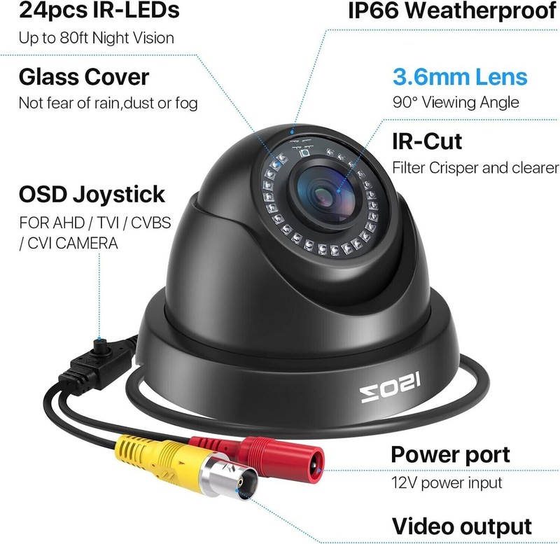 ZOSI 1080P 4in1 1920TVL Security Camera Outdoor Work with TVI AHD CVI Analog Kit gallery