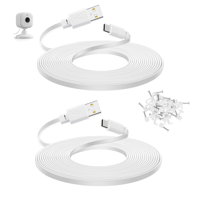 2-Pack 30 Ft Power Cord for Blink Mini 2, Blink Outdoor 4 Camera, Long USB C Ext