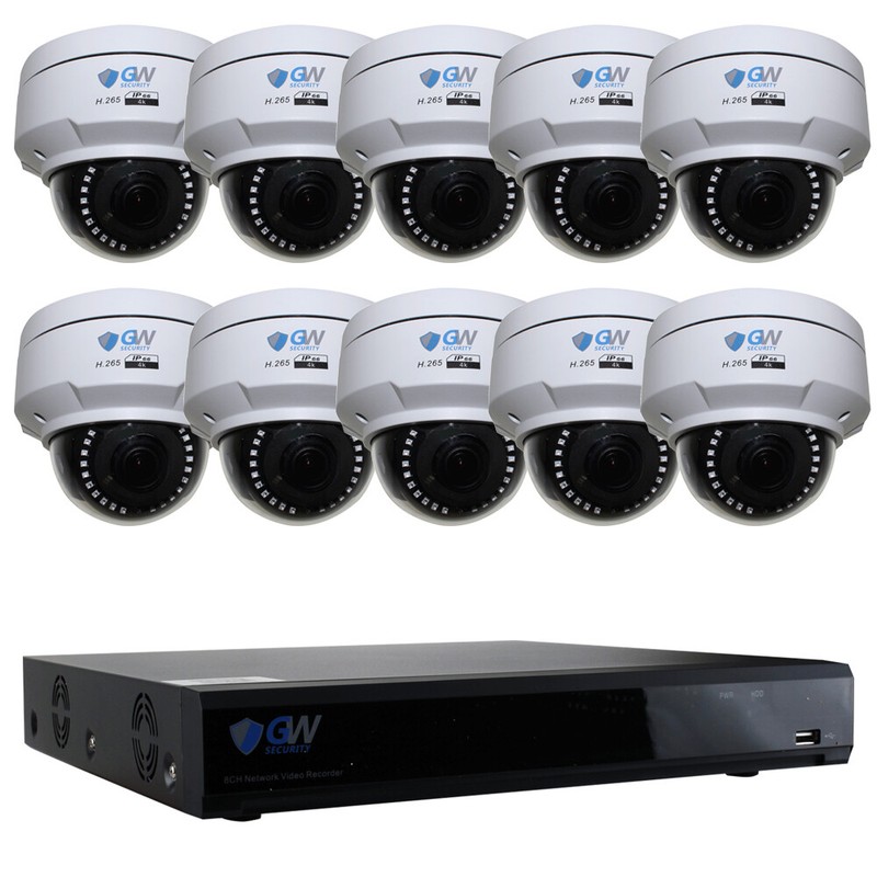 8MP 2160p @30fps 4K IP Optical Motorized Zoom PoE Security System – 10 Cameras