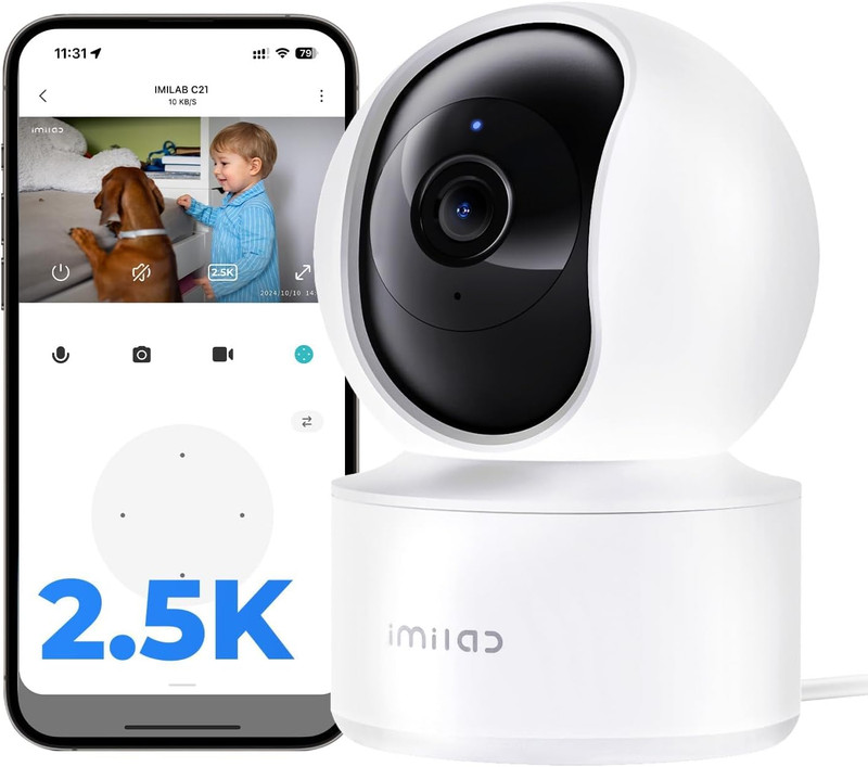 Security Camera Indoor 360° View Bedroom Indoor Cam for Baby Kids Pet Monitor