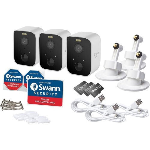 Swann CoreCam Pro Wire-Free Indoor/Outdoor 2K Quad HD Security Camera - 3-Pack gallery