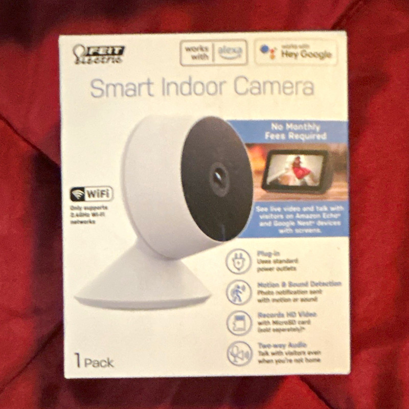 Feit Electric Smart Indoor Camera 1080p Wi-Fi Night Vision 2-Way Alexa 1PK