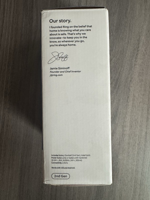 NEW Ring Battery Doorbell (2nd Gen) 2K Wireless Video Doorbell Camera - Sealed gallery