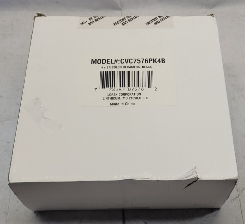 NEW – Lorex 4x SR Color IR Camera – Black – CVC7576PK4B – SEALED