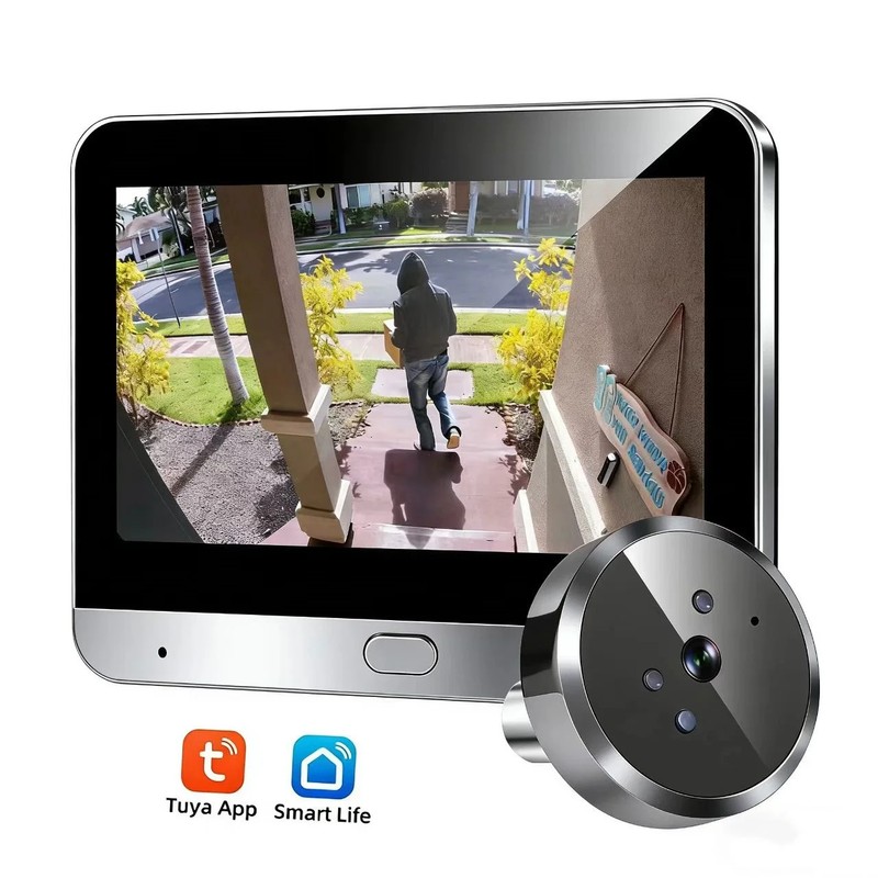 ESK Tuya Smart WiFi Peephole Camera 3MP 4.3" Video Door Viewer Night Vision gallery