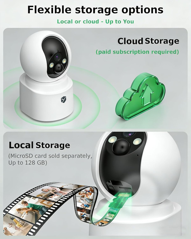 Battery Powered Indoor Camera Wireless 2 Pack, PTZ Pet Camera with 6000Mah Recha gallery