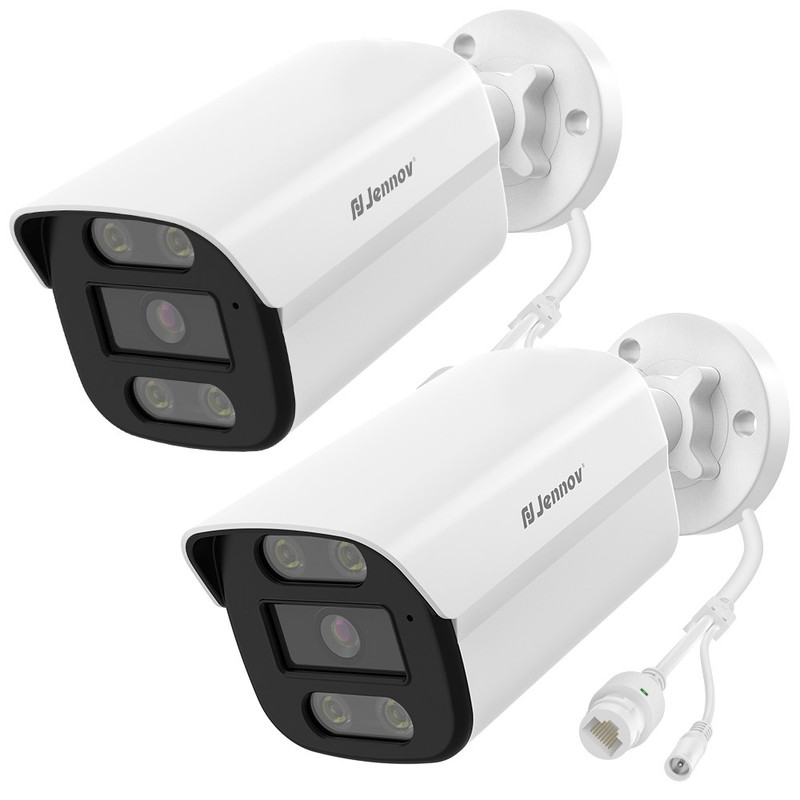 JENNOV 8MP 4K POE Security IP Camera Outdoor IR Color Night Vision 2-Way Audio