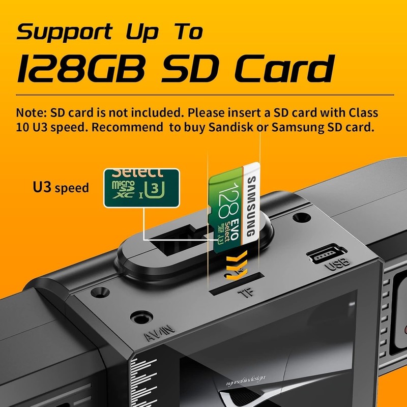 Camara De Seguridad Para Carro Delantera 4K Trasera 1080P Vision Nocturna Grabar gallery