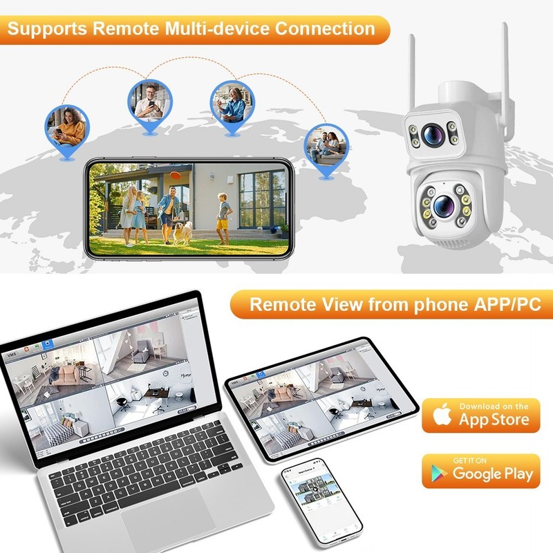 WiFi 6MP FHD Wireless PTZ IP Camera Security CCTV Waterproof 2-Way Audio Motion gallery