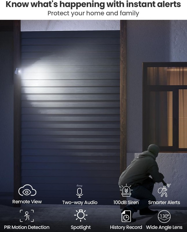 Advanced 2K Outdoor Security Camera: Color Night Vision, AI Motion Detection,... gallery