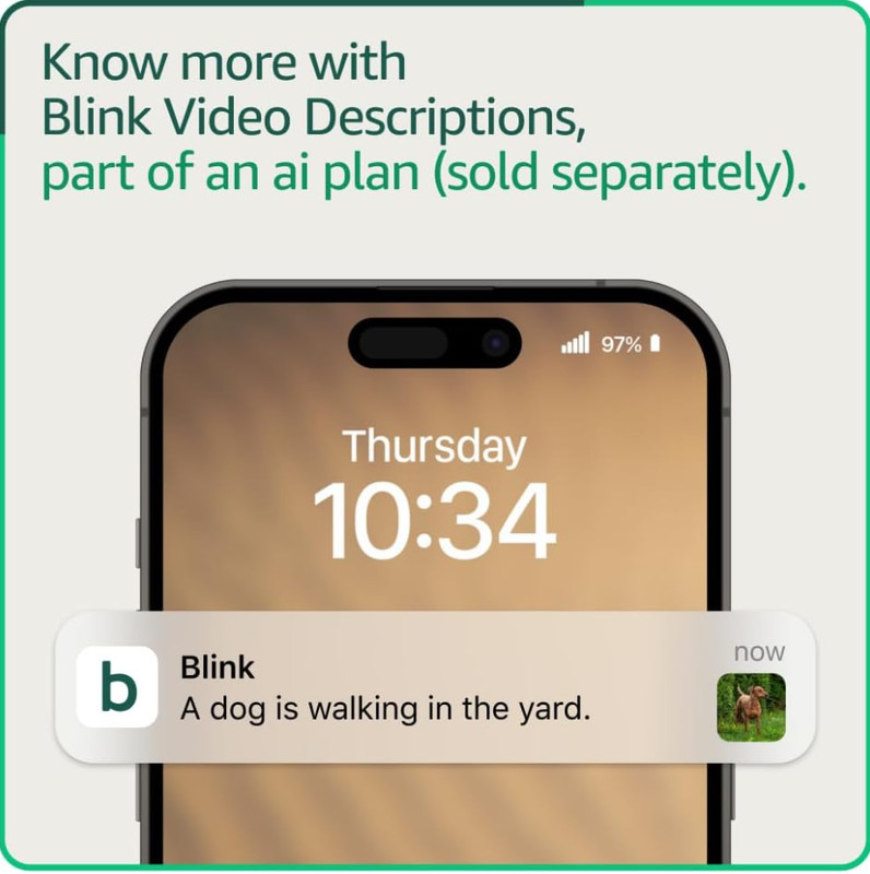 Blink Mini Smart Security Camera 1080p HD Night Vision Alexa White NEW gallery