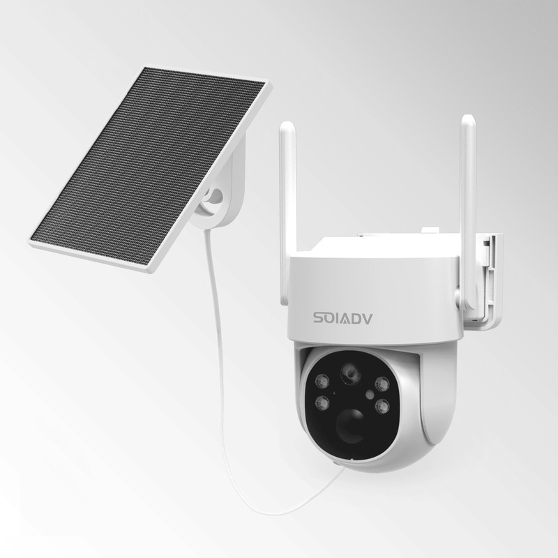 Solar Battery Powered Security Camera WiFi6 Wireless System PTZ 3MP IP65 Outdoor