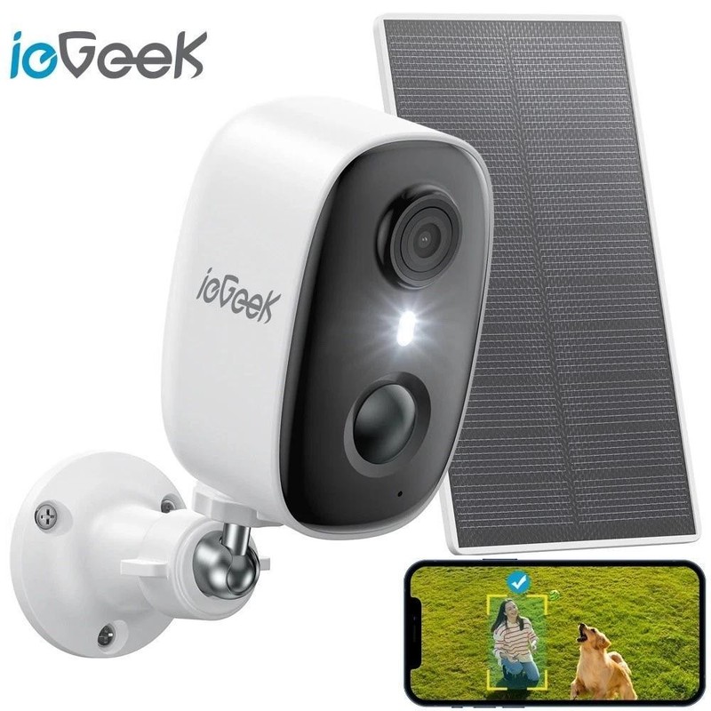 ieGeek Solar Security Camera with 2K 3MP HD Wireless Outdoor, Night Vision WiFi