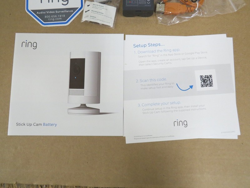 Ring Stick Up Cam Battery 1080p HD Wireless Security Camera White NEW OPEN BOX gallery