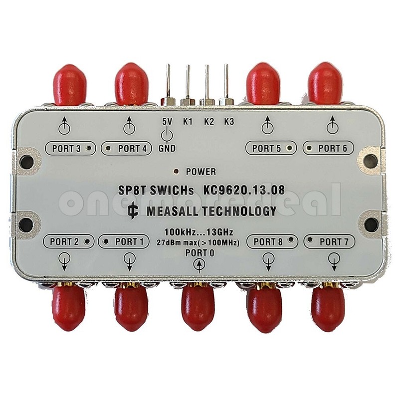 KC9620 SP8T Switch RF Multiplexer 8way Electronic LF~8GHz Microwave Switch+Light