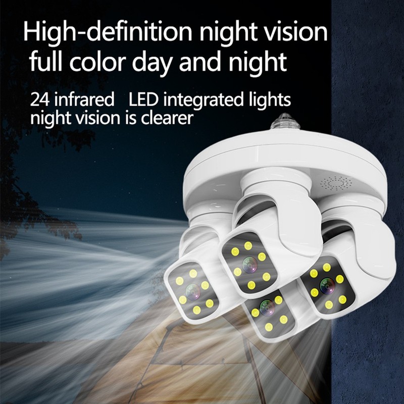 12MP Four Lens WiFi Home 10x Zoom Security Camera IP CCTV PTZ Color Night Vision gallery