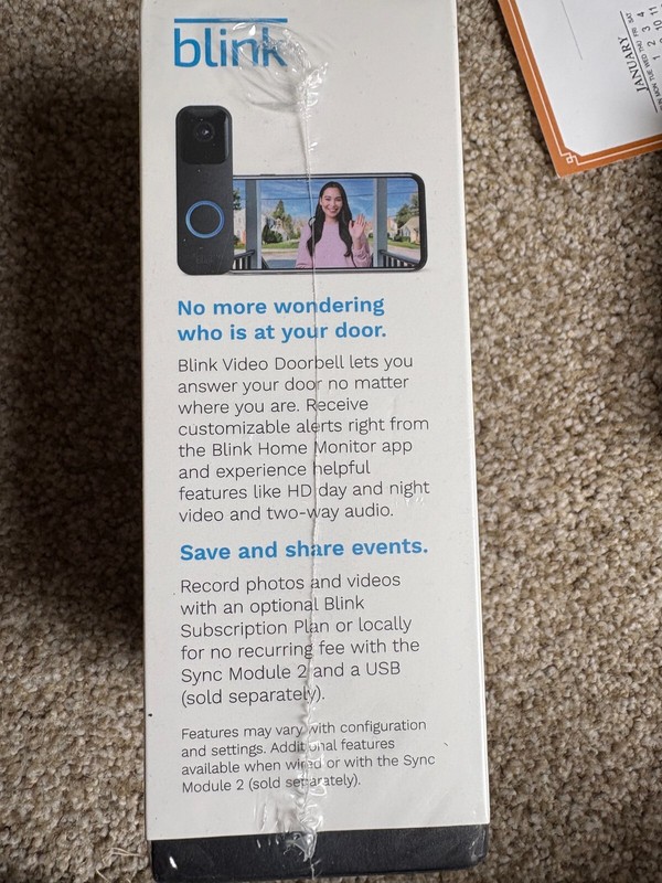 Blink Smart Wi-Fi Video Doorbell Wired/Battery 2 Way Audio with Alexa Black NEW gallery