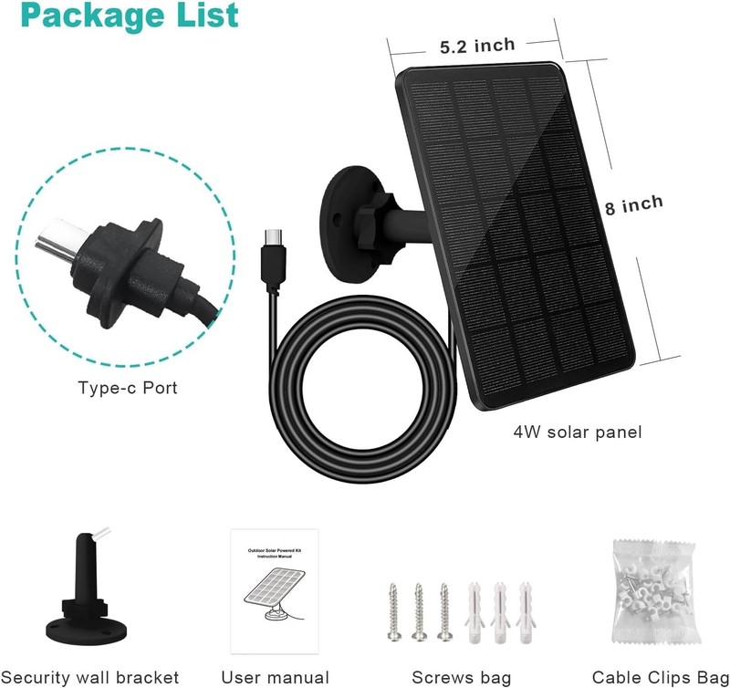 Adjustable Mount Solar Panel for Blink 4 - Reliable Outdoor Power Supply gallery