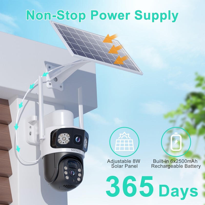 4MP WiFi Solar Wireless Security Camera Outdoor PTZ 2-Way Audio Remote Control gallery