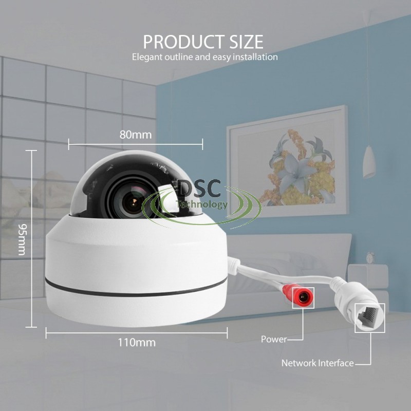 5MP Full HD PTZ IP Camera Outdoor 4X Optical Zoom Mini Speed Dome Cam POE P2P gallery