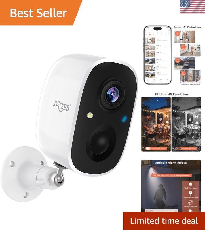 WiFi Outdoor Security Camera – Spotlight, Siren, Color Night Vision, 2-Way Talk