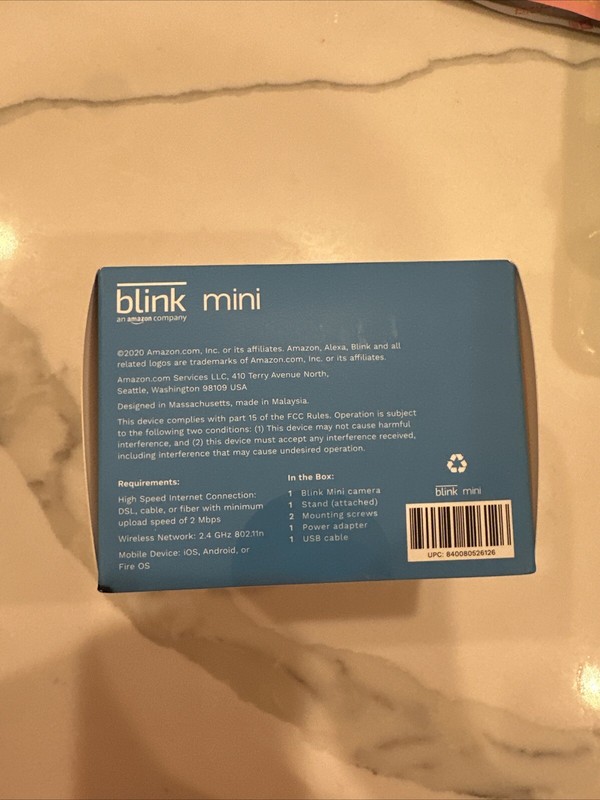 Sealed Box NEW! Blink Mini Compact indoor plug-in smart security camera gallery