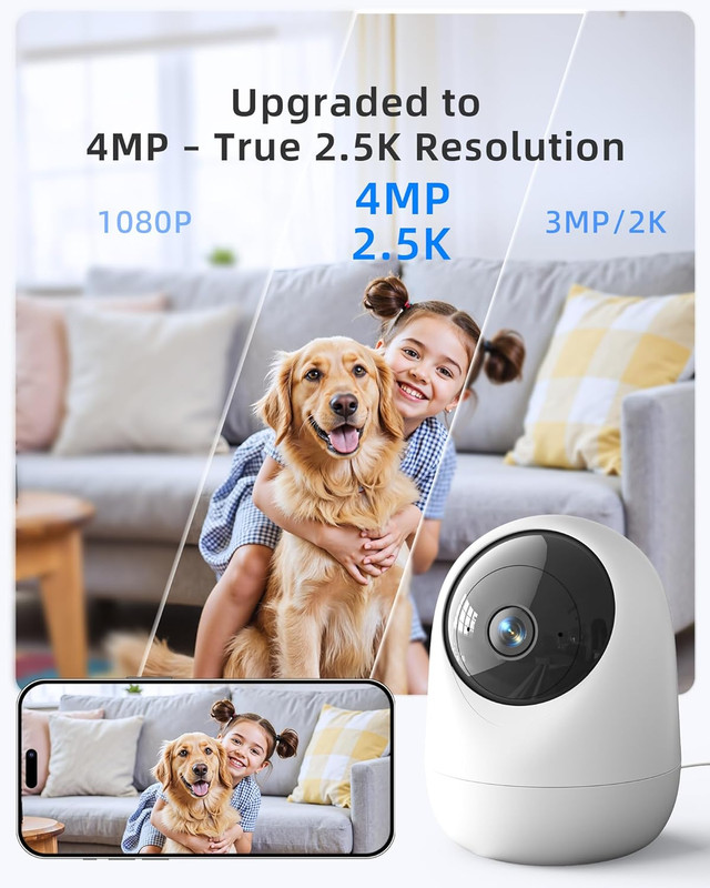 Indoor Camera 5G Wifi Pan Tilt 2.5K 4MP Support up to 256GB SD Card gallery