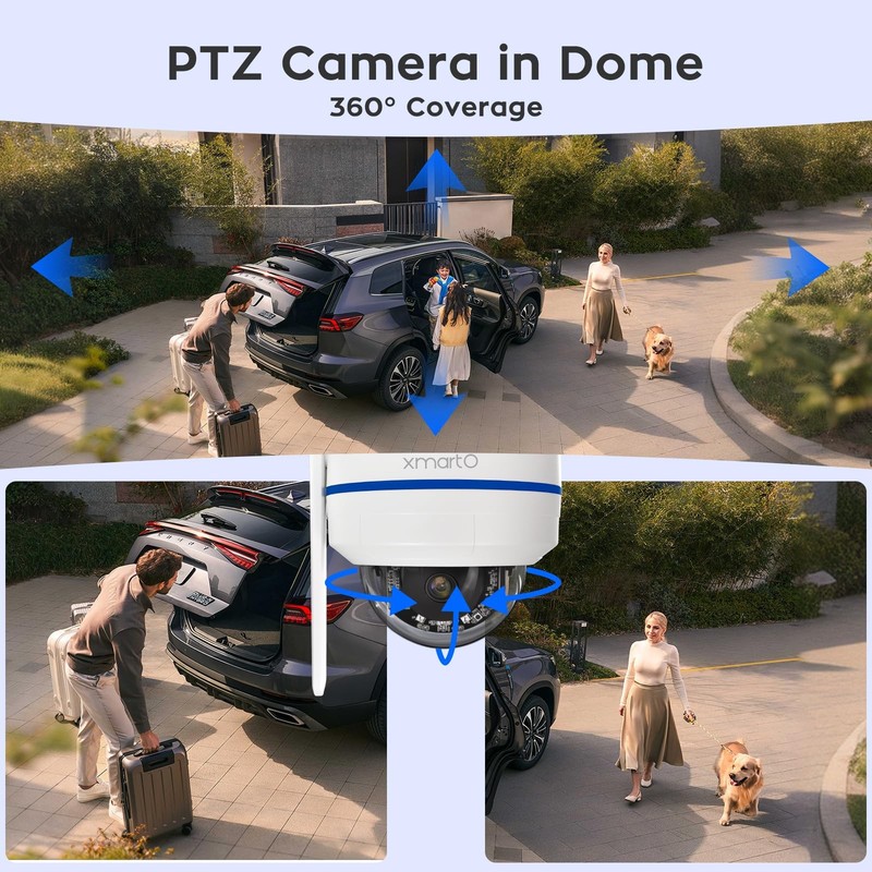 [AI Tracking Ceiling CAM 2K HD Metal PTZ Dome Wireless Security Camera with A... gallery