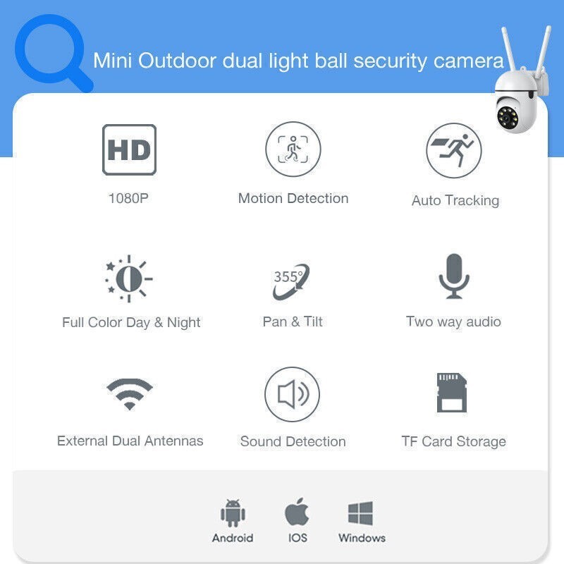 A7 1080P HD Wireless Security Camera System Outdoor Home Wifi Night Vision Cam gallery
