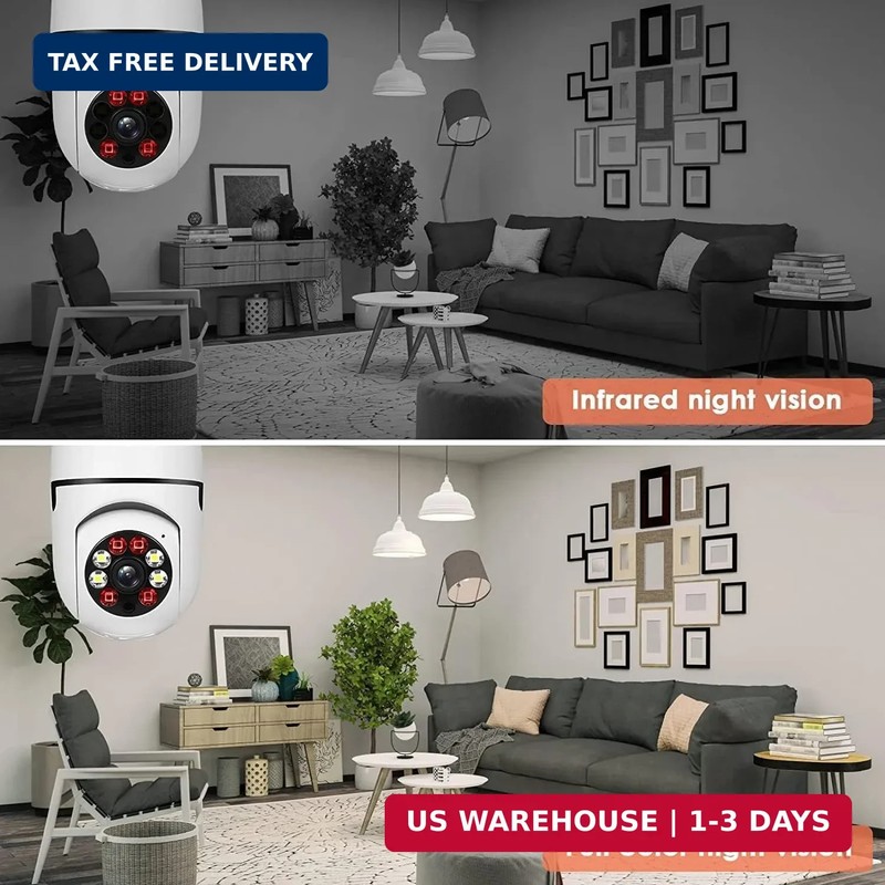 Light Bulb Security Camera 2.4GHz & Wireless WiFi Outdoor, 1080P Light Socket, I gallery