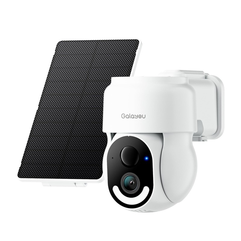 Wireless Solar Security Camera – 2K HD, 360° Pan/Tilt, Wi-Fi, Battery Powered, A