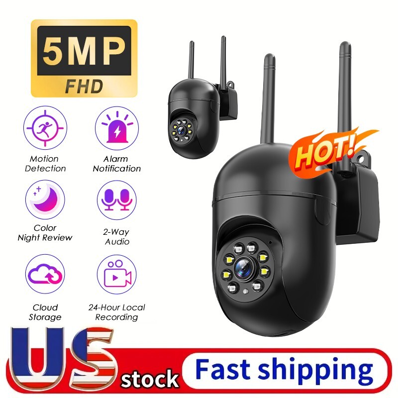 Wireless 5MP WiFi Security Camera IP PTZ Dome Cam 2 Way Audio Home Surveillance
