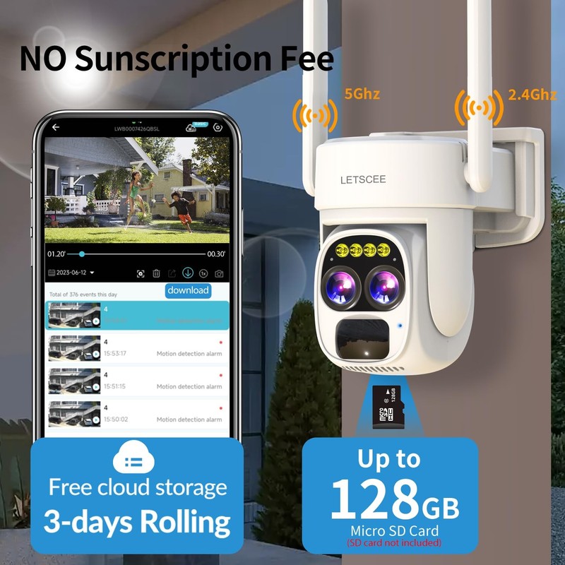 Security Cameras Wireless Outdoor Alexa Solar 360 View 10x Hybrid Zoom gallery