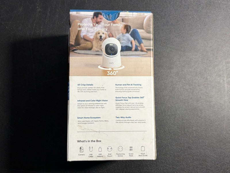 Eufy Indoor Cam E30 4K Security Camera Pan & Tilt Apple Home Open Box gallery