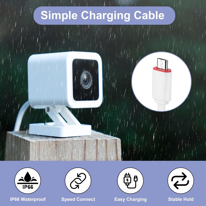 2 Pack 25FT Power Extension Cable Compatible with WyzeCam,Wyze 25 feet, White gallery