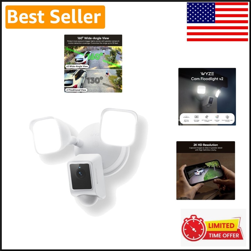 Advanced Floodlight Camera v2: Weatherproof, 24/7 Recording & Two-way Audio