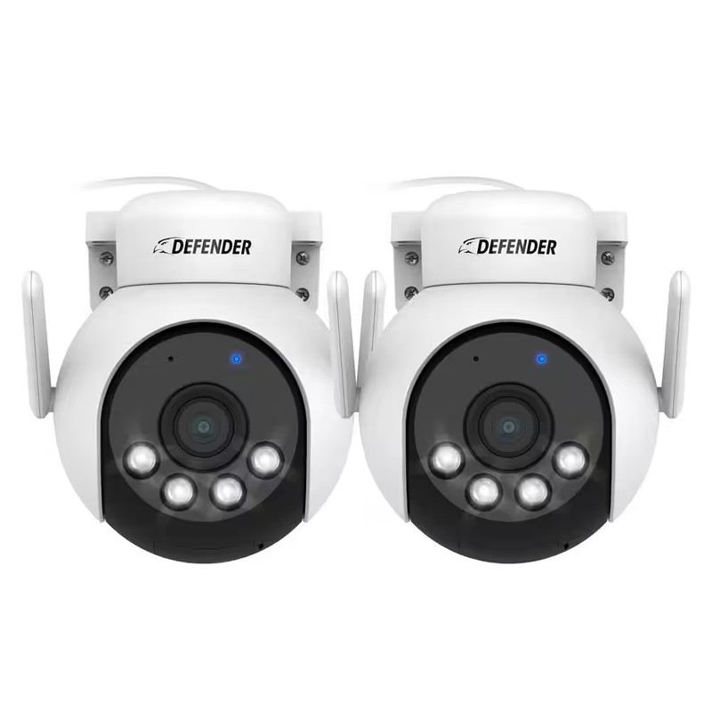 AI Powered 4K Everwatch PTZ 360° Wi-Fi Plug-In Power Security Camera- 2 Pack