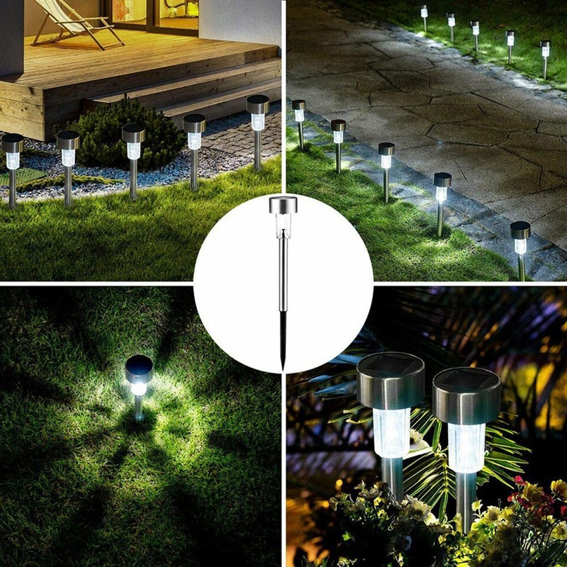 Solar Garden Landscape Pathway Light Cool White Outdoor Waterproof Energy Saving gallery