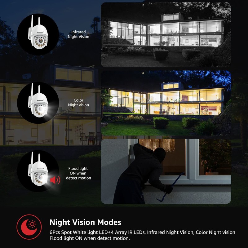 Security Camera Outdoor Wireless WiFi IP Camera Home Security System 360° View gallery